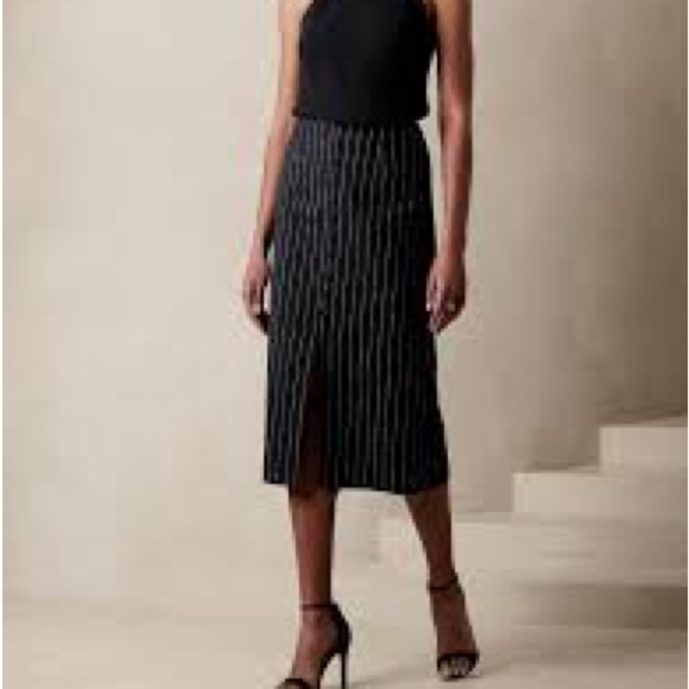 Banana Republic factory LINEN-BLEND BUTTON MIDI SKIRT size 2 tall